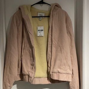 Brand New Forever 21 Corduroy Sherpa Jacket Pink